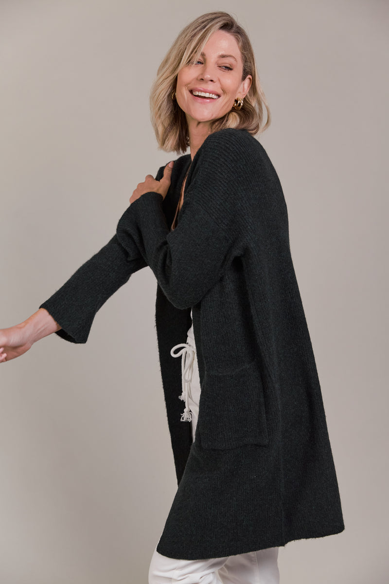 MERANO OVERSIZE CARDIGAN - CHAR