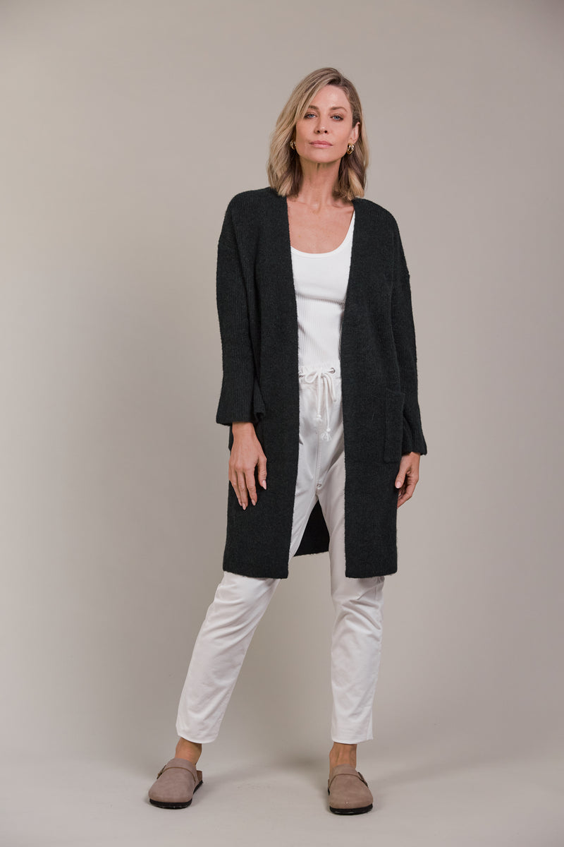 MERANO OVERSIZE CARDIGAN - CHAR