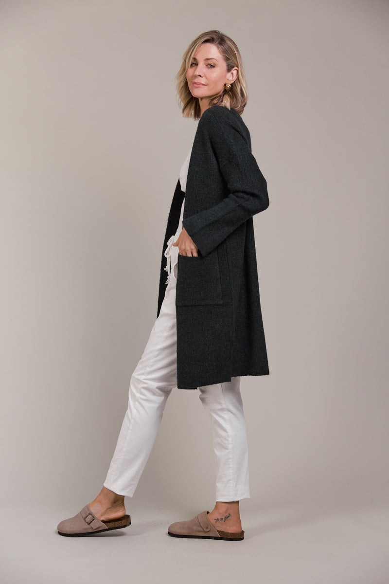 MERANO OVERSIZE CARDIGAN - CHAR