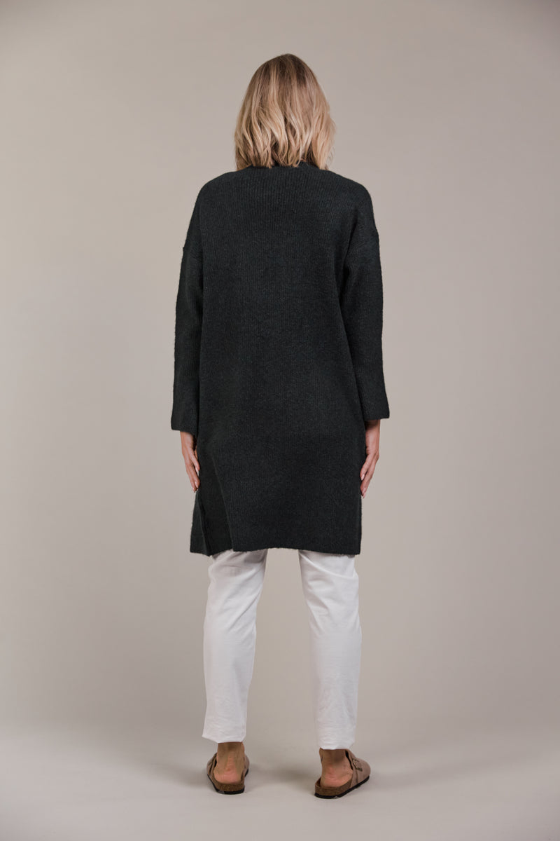 MERANO OVERSIZE CARDIGAN - CHAR