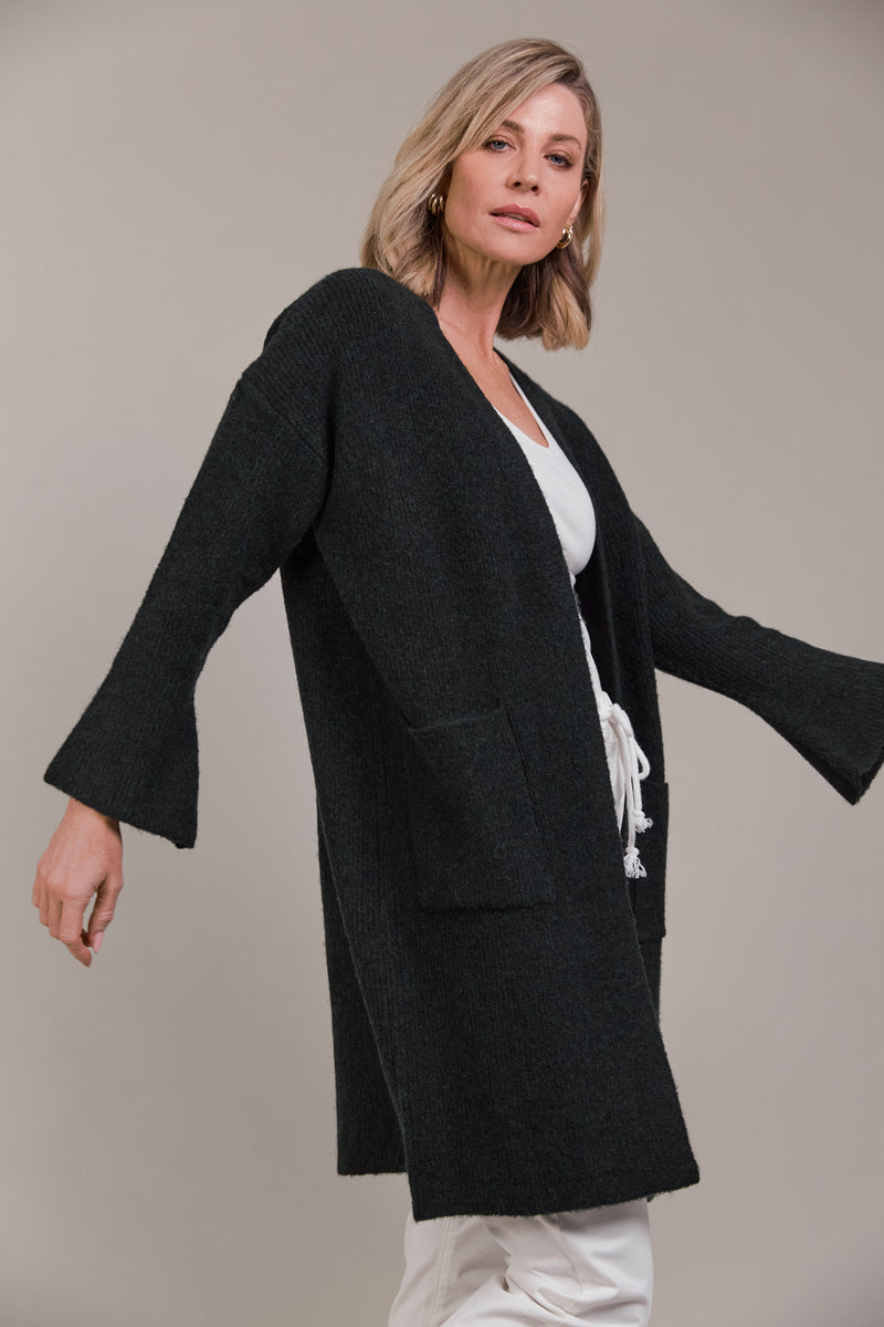MERANO OVERSIZE CARDIGAN - CHAR