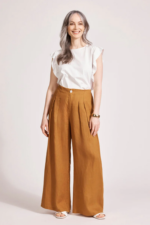 MIRAMAR PALAZZO PANT - CARAMEL