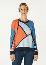MOSAIC INTARSIA JUMPER IN DENIM