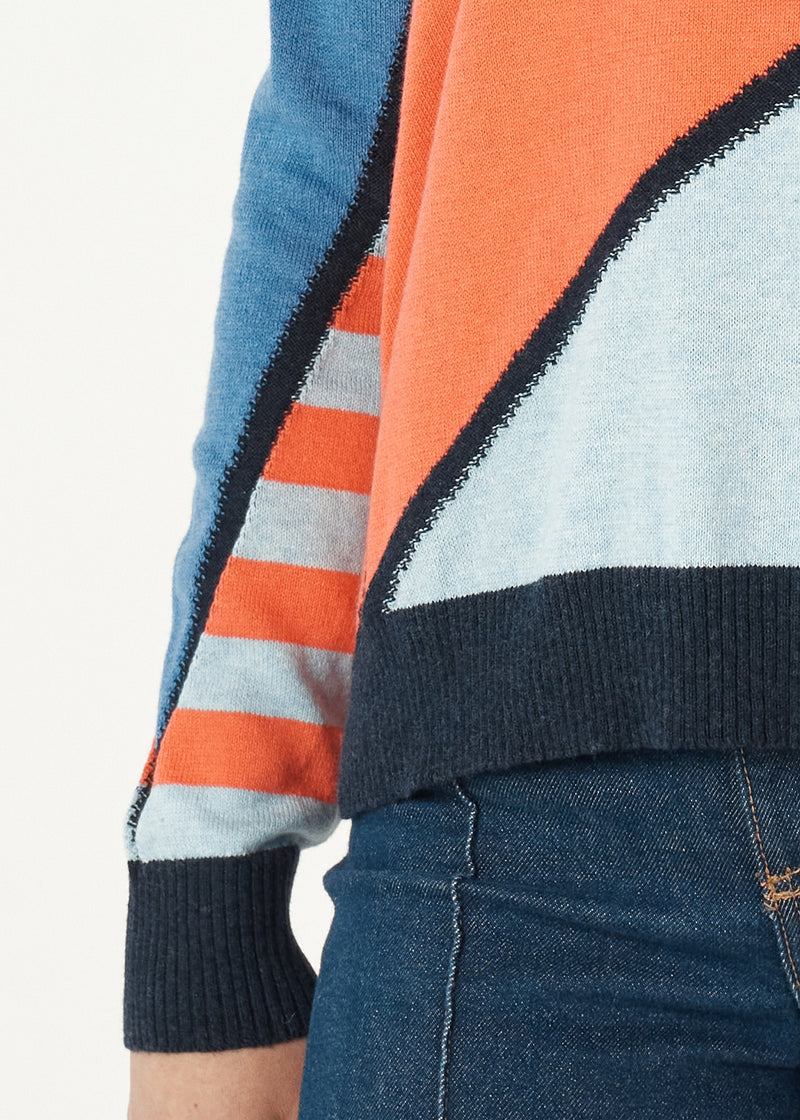MOSAIC INTARSIA JUMPER IN DENIM