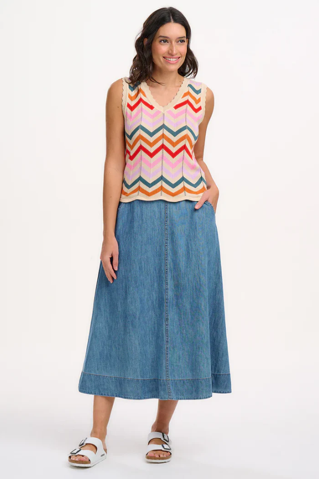 ORIANNA SKIRT - DEEP BLUE DENIM