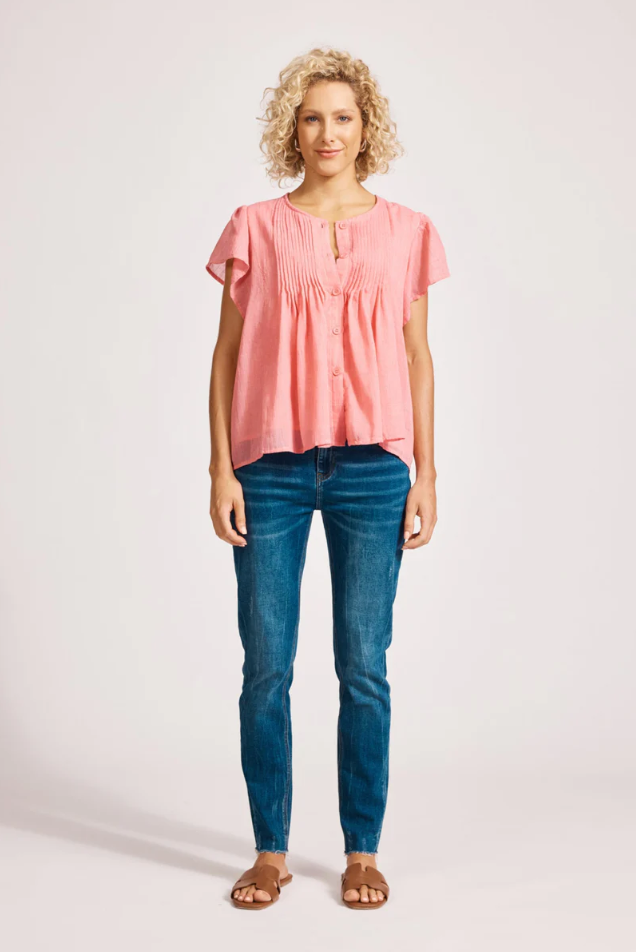 ORSULA BUTTON TOP - CAMEO