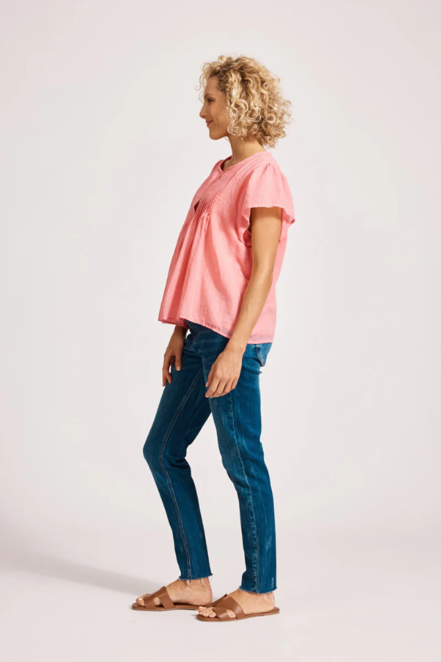 ORSULA BUTTON TOP - CAMEO