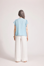 ORSULA BUTTON TOP - NIMBUS