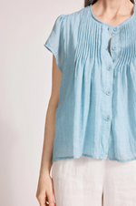 ORSULA BUTTON TOP - NIMBUS