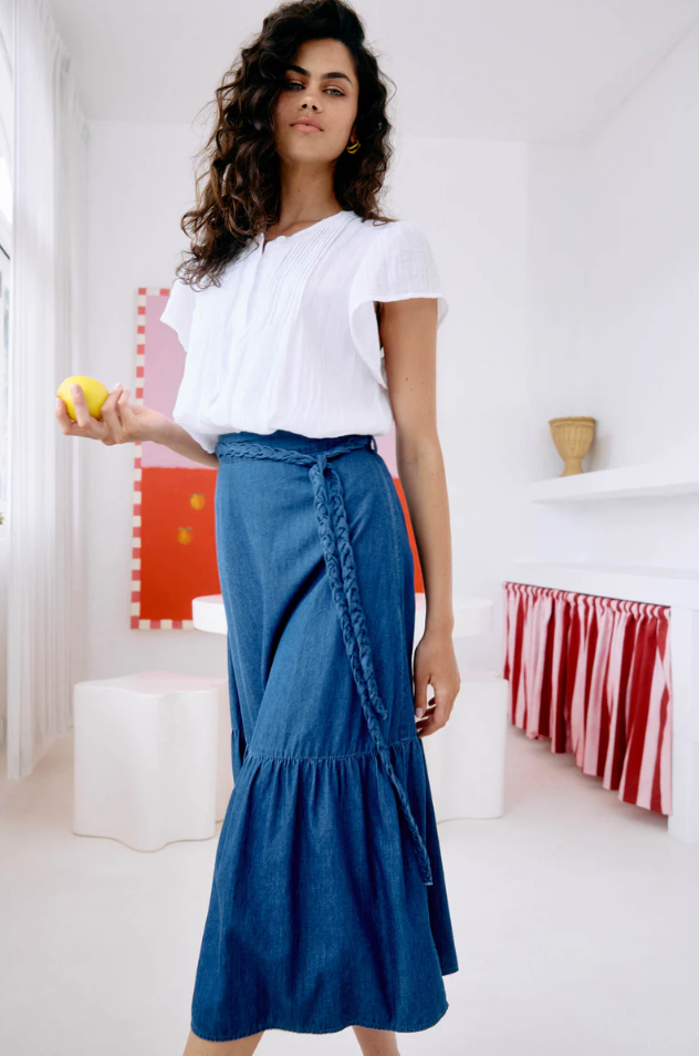 ORSULA BUTTON TOP - WHITE