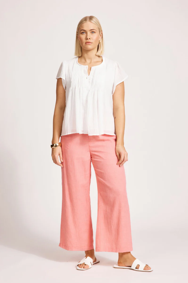 ORSULA BUTTON TOP - WHITE