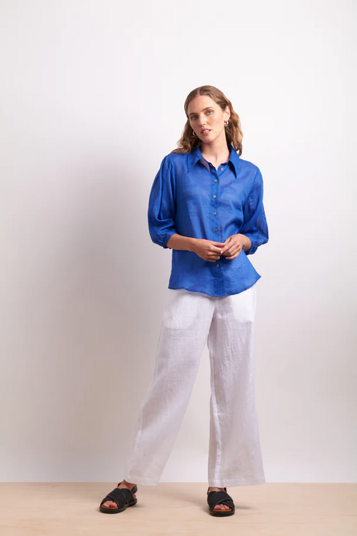 PIN TUCK SHIRT - MARINA
