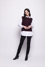 PLOT TWIST VEST - PLUM