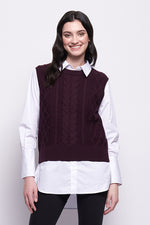 PLOT TWIST VEST - PLUM