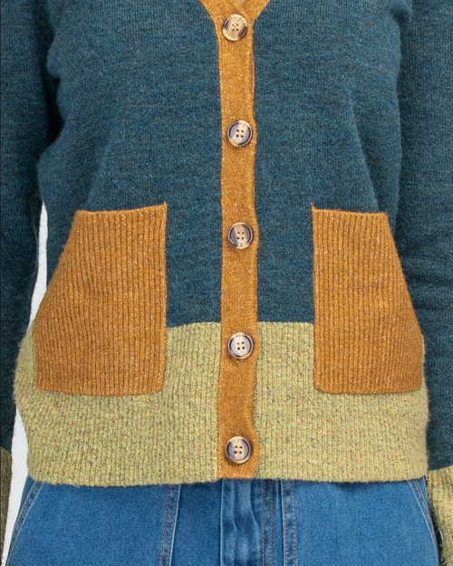 POET CARDIGAN - STEEL BLUE