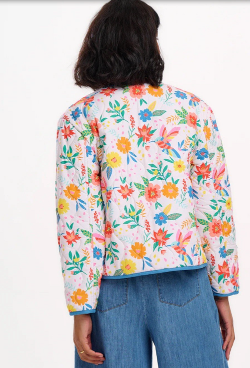 ROCCO QUILTED JACKET - OFF-WHITE, TROPICAL HUMMINGBIRD