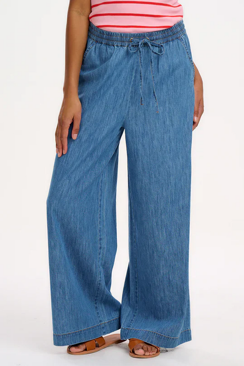 ROKSANDA WIDE LEG TROUSERS - MID BLUE DENIM