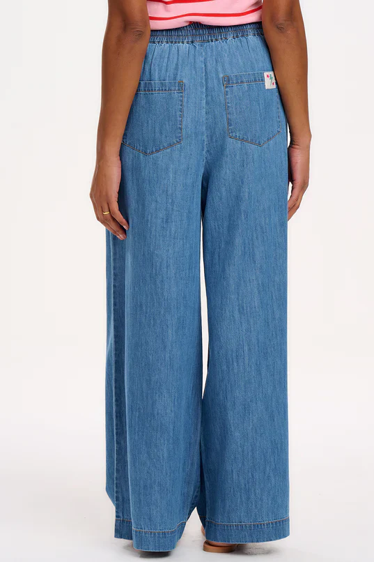 ROKSANDA WIDE LEG TROUSERS - MID BLUE DENIM