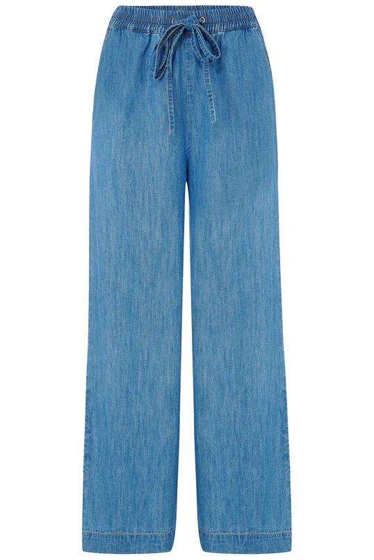 ROKSANDA WIDE LEG TROUSERS - MID BLUE DENIM