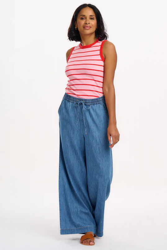 ROKSANDA WIDE LEG TROUSERS - MID BLUE DENIM