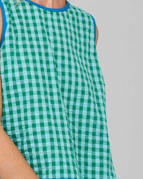 ROSE TOP - GREEN SEERSUCKER