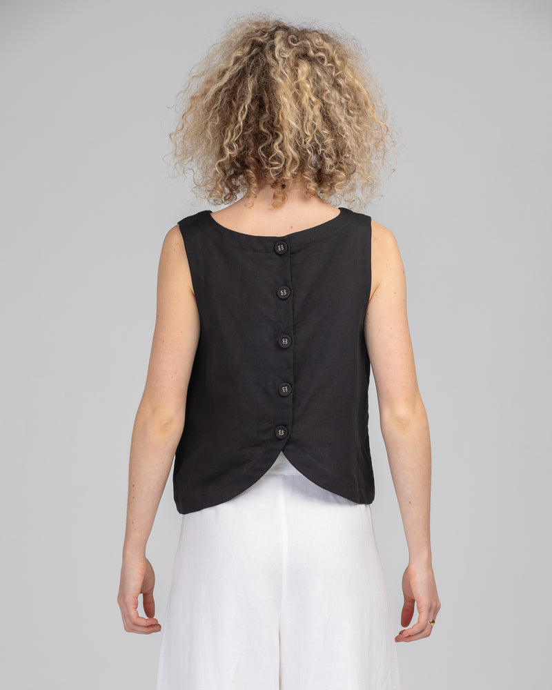 ROSE TOP - BLACK