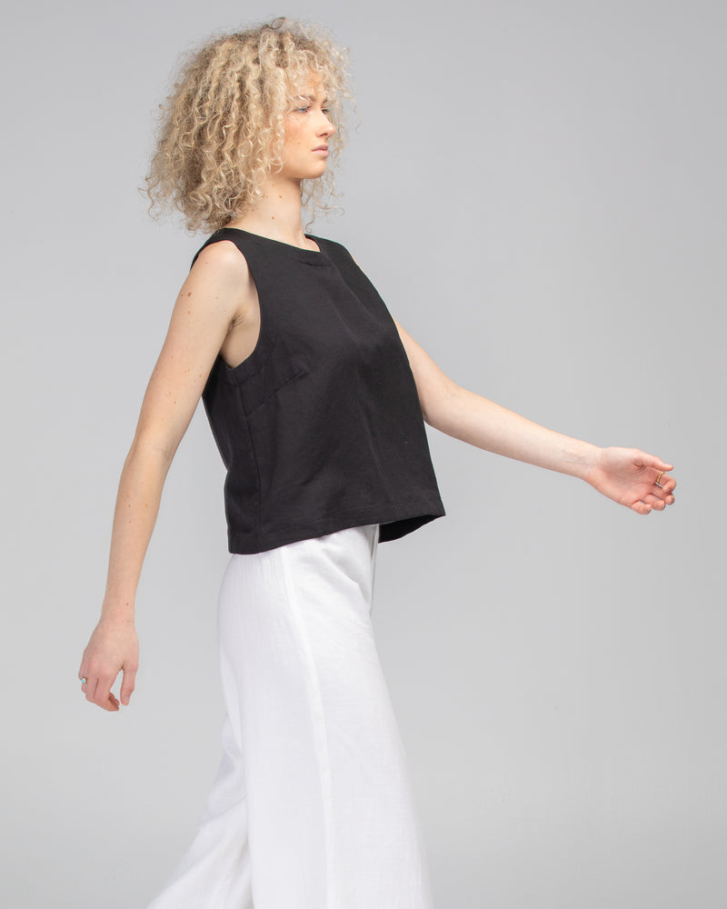 ROSE TOP - BLACK