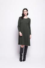 SHEAR DELIGHT DRESS - MOSS