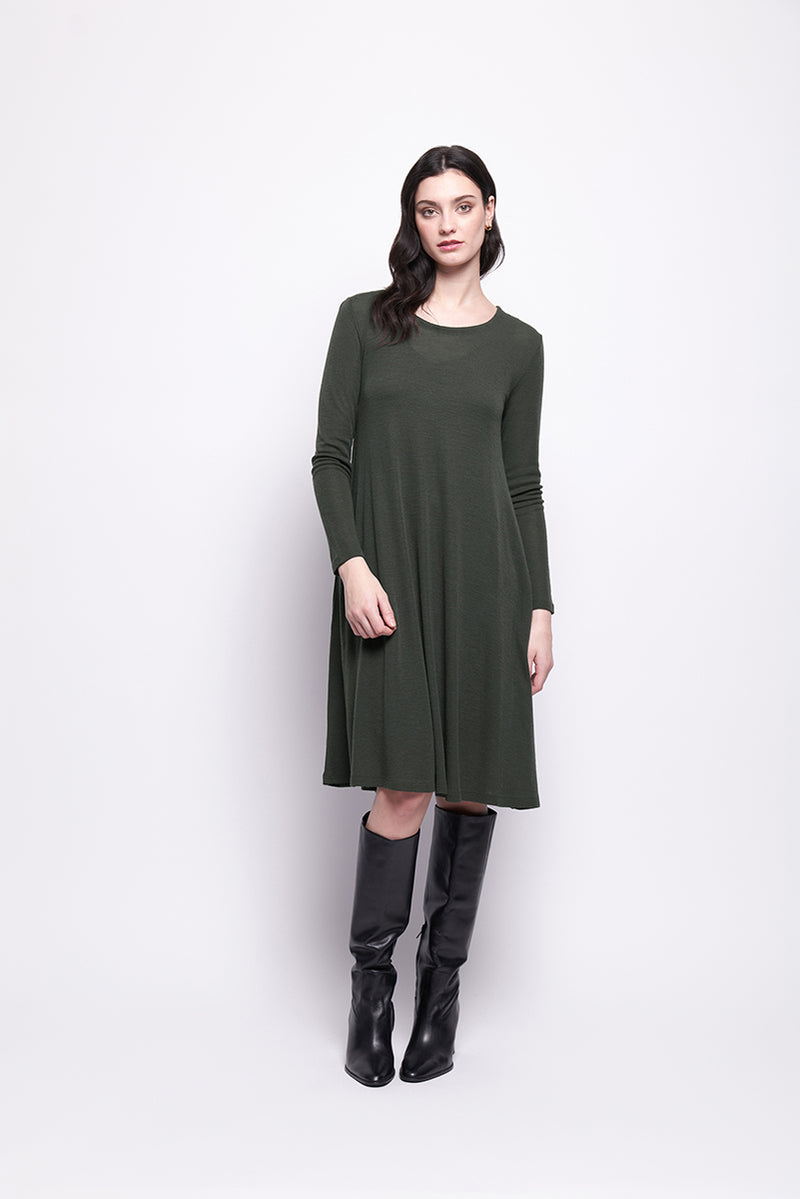 SHEAR DELIGHT DRESS - MOSS