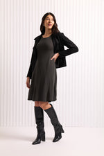 SHEAR DELIGHT DRESS - MOSS
