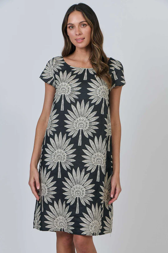 SHIFT DRESS IN DATE PALM