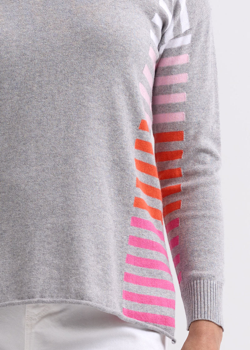 SIDE STRIPE JUMPER - LIGHT MARL