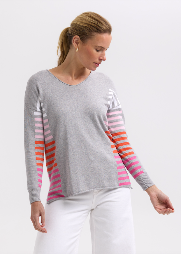 SIDE STRIPE JUMPER - LIGHT MARL