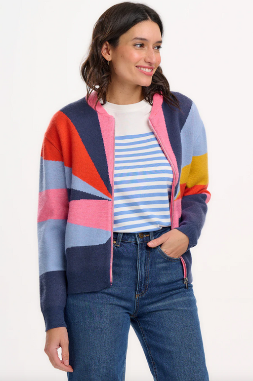 SOLANA KNITTED BOMBER - MULTI, SUNRAYS