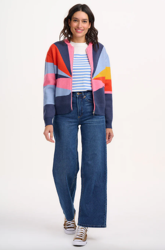 SOLANA KNITTED BOMBER - MULTI, SUNRAYS