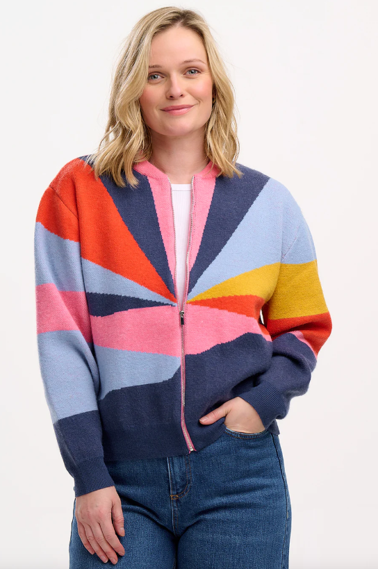 SOLANA KNITTED BOMBER - MULTI, SUNRAYS