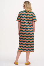 STEPHANIE MIDI T-SHIRT DRESS - MULTI, RAINBOW WAVES