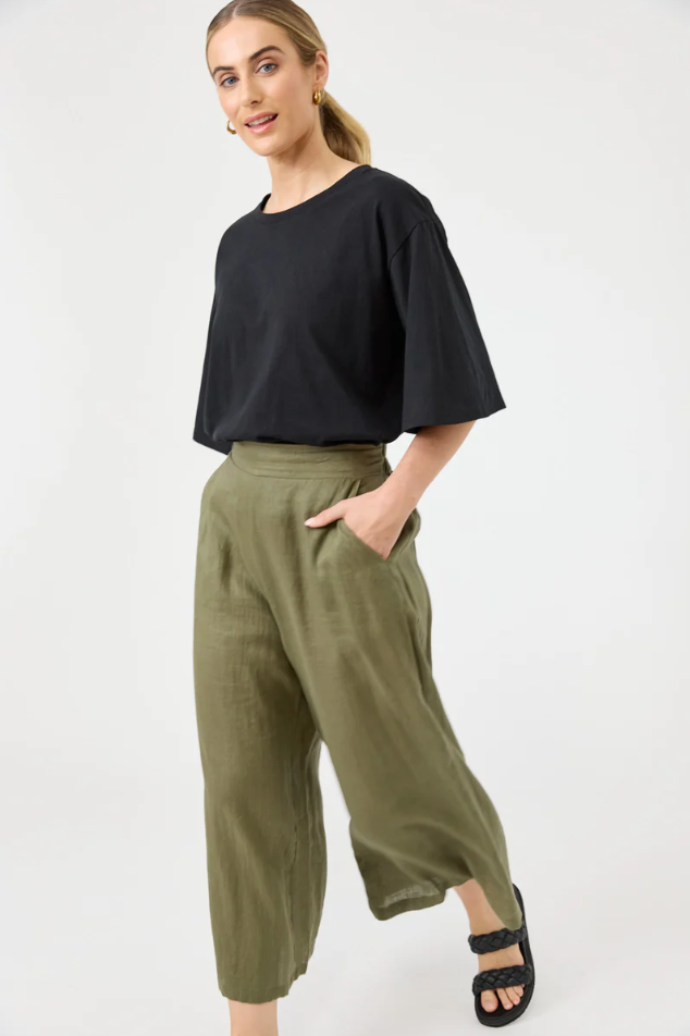 STUDIO CROP PANT - KHAKI