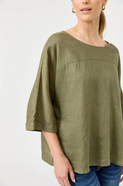 STUDIO RELAXED TOP: KHAKI