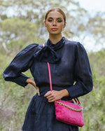 SAMANTHA CROSSBODY - HOT PINK SUEDE