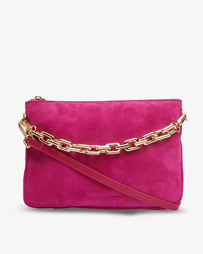 SAMANTHA CROSSBODY - HOT PINK SUEDE