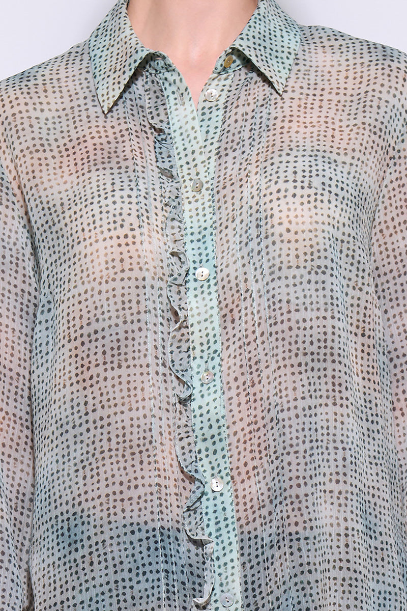 THE DOTTY SHIRT IN ALOE SPOT