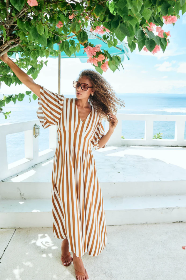 TREVILLE STRIPE MAXI DRESS