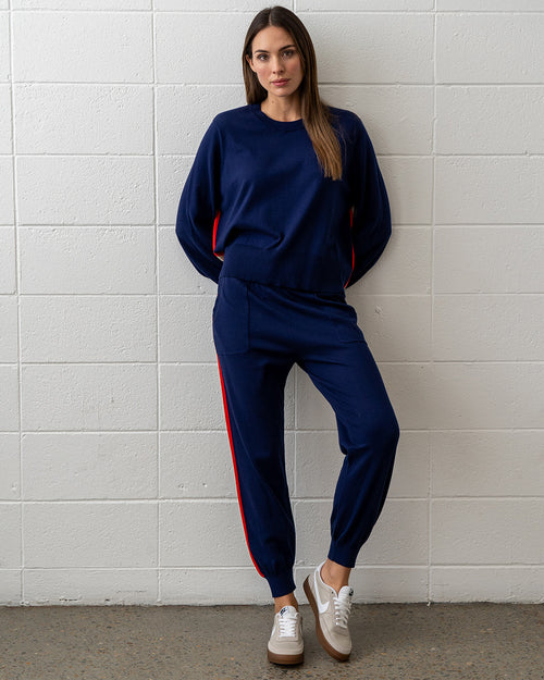 WINNIE SPEED STRIPE KNIT - NAVY