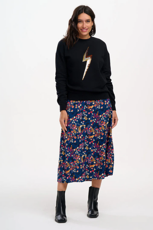 ZORA SKIRT - NAVY, MIDNIGHT WOODLAND