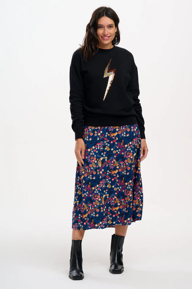 ZORA SKIRT - NAVY, MIDNIGHT WOODLAND