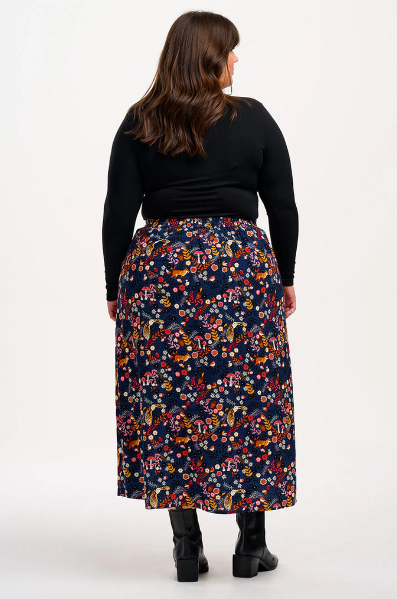 ZORA SKIRT - NAVY, MIDNIGHT WOODLAND