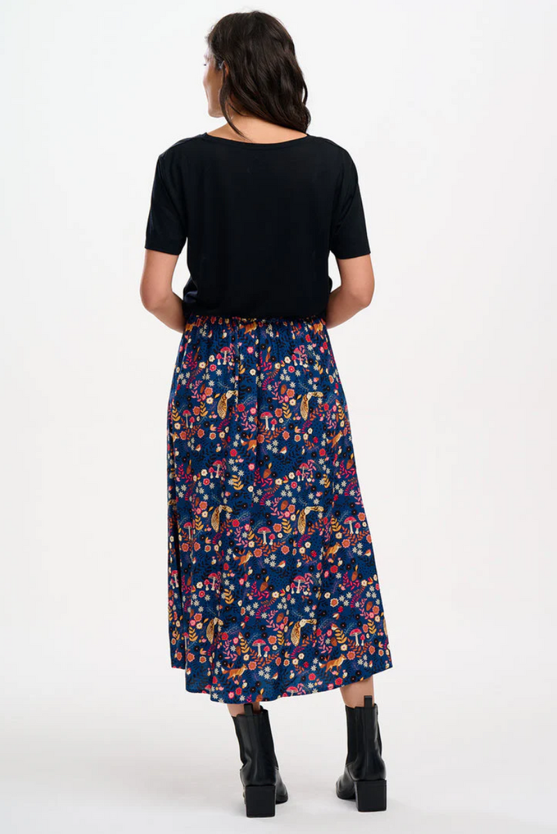 ZORA SKIRT - NAVY, MIDNIGHT WOODLAND