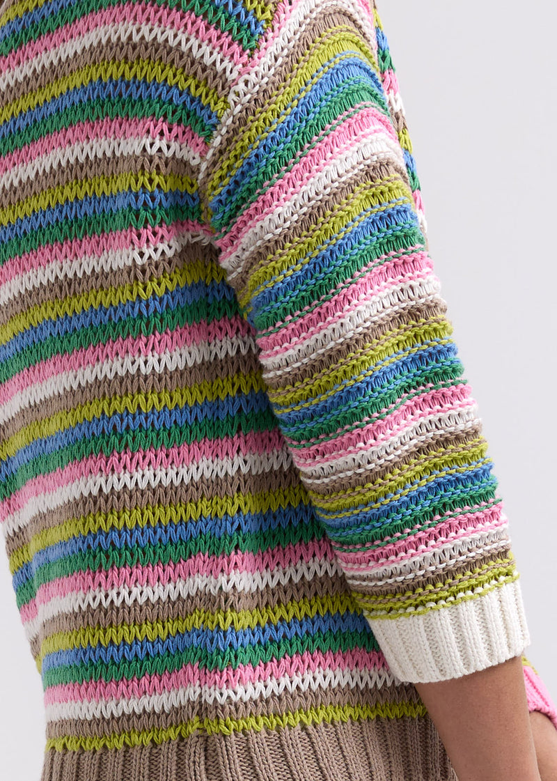 CHUNKY STRIPE JUMPER - CHARTREUSE
