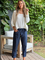 JESSIE LINEN PANT - INDIGO